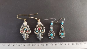 LOT 2 PAIRES DE BOUCLES D'OREILLE DORMEUSES - REF14019J - Picture 1 of 2