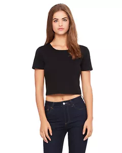 Bella + Canvas Women's Poly-Cotton Crop Tee Top T-Shirt - Picture 1 of 4