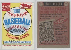1981 Topps Coca-Cola Team Sets Chicago White Sox Chicago White Sox Team #HEAD