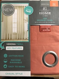 LOT OF 6 JCP VERONA TWILL 50" X 84" GROMMET PANELS CURTAINS LOT OF 6 CORAL NEW - Picture 1 of 3