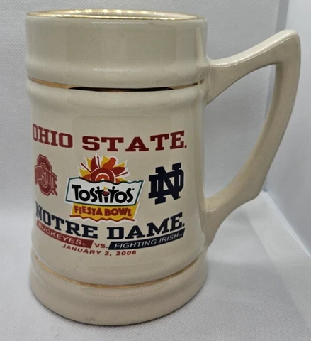 2006  Tostitos Fiesta Bowl Ohio State Buckeyes vs Notre Dame Football MUG STEIN Cover
