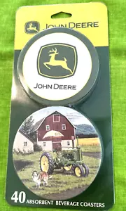Juego de 40 posavasos absorbentes de bebidas John Deere tableros de fibra nuevos en paquete ciervos de 2 patas - Imagen 1 de 4