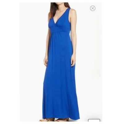 NWT CASLON Blue V-Neck Sleeveless Maxi Dress Size M C1126 - image 1 of 4