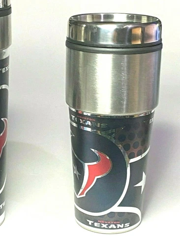 Houston Texans GAP1 Metallic Stainless Steel Travel Tumbler 16 ounce Hot Cold Cover