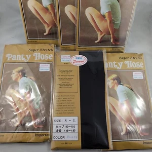 Vintage Seanna Pantyhose Black Size Small Medium Large 663 Lot Of Six 6 New B86 - Bild 1 von 3