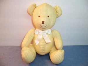 CARTERS/PRESTIGE - GELBER GINGHAM TEDDYBÄR RASSEL PLÜSCH - 8 ZOLL - EX. - Bild 1 von 6