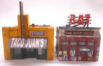 Downtown Deco HO Scale 2 Building Kit Set Punk Club Taco Joint Special Pricing - Image 1 of 4