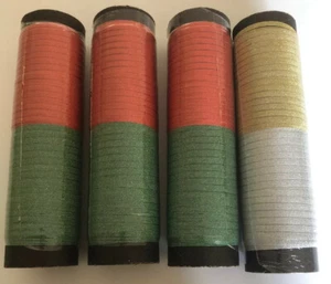 Lot of 4  Rolls of 3/16" Christmas Ribbon total 230 feet - Picture 1 of 2