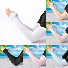 Sand Protection Ice Silk Wrist Sleeves Ideal for Cycling Hiking (White)