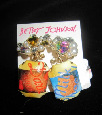 BETSEY JOHNSON RARE HALLOWEEN WITH BLING EARRINGS - Image 1 of 3