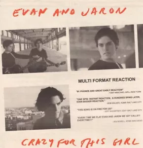 Anuncio promocional de radio música impreso vintage Evan and Jaron Crazy for this Girl 2000 - Imagen 1 de 2