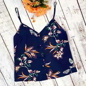 Josie Natori Cosmos Blue Floral Sleep/PJ Cami Tank Top NWT - Size Extra Small - Bild 1 von 12