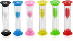 Sand Timer, 6 Pcs Colorful Hourglass Sandglass Sand Clock Timers Set 30Sec / 1M - Picture 1 of 12