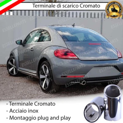 TERMINALE DI SCARICO PER MARMITTA CROMATO INOX VW NEW BEETLE MAGGIOLINO 5C1 - Immagine 1 di 4