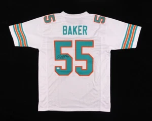 MAGLIA JEROME BAKER MIAMI DELFINI FIRMATA PERSONALIZZATA BIANCA CUCITA JSA TESTIMONE COA - Foto 1 di 4