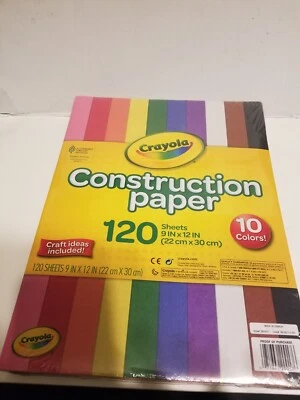 Papel de Construcción Crayola 120 9" X 12" Hojas 10 Colores Diferentes Nuevo Foto 1 de 2