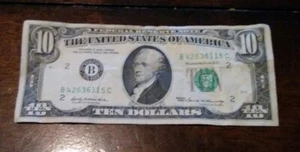 1969 $10 Dollar Note Federal Reserve of New York B42636115C - Picture 1 of 2