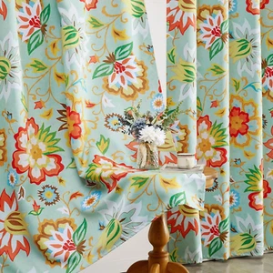 Modern Floral Blackout Curtains 84-Inch Length 2 Panels, Cute Colorful Flower... - Picture 1 of 8