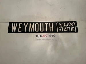 Weymouth Kings Statue - Swanage / Weymouth 1972 Depot Bus Blind 30”- Gift - Picture 1 of 12