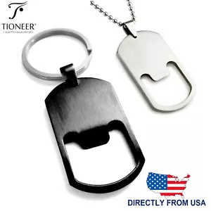Abridor de Botellas de Acero Inoxidable Etiqueta Perro Llavero/Collar Personal GRABADO GRATUITO - Imagen 1 de 7