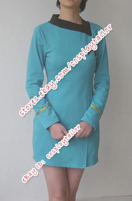 Uniforme Se Ajusta a Star Trek TOS Skant Disfraz Disfraz Azul Vestido Alta Calidad Foto 1 de 3