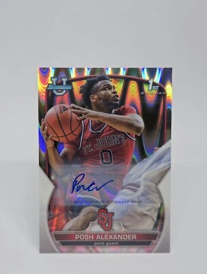 Posh Alexander2022-23 Bowman Chrome University #64  Wave Refractor Auto #'d /199 - Image 1 of 2