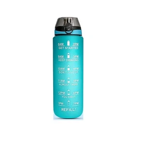 Water Bottle With Time Markings 1 Litre BPA Free & Leakproof Water Bottle - NEW - Picture 1 of 5