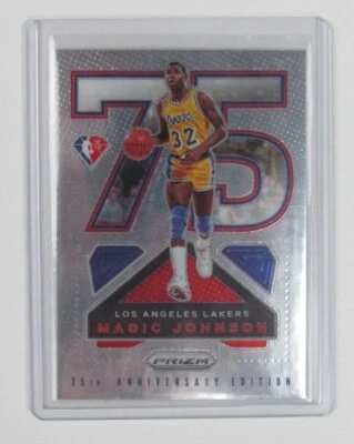 MAGIC JOHNSON NBA 75TH LOGO 2021-22 NBA PRIZM BASKETBALL LA LAKERS - Image 1 of 2