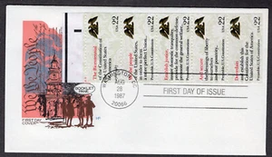 1987 22c Drafting of Constitution 200th (Scott 2359a) BP/5 - Farnam FDC NM674 - Picture 1 of 1