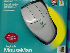 Vintage Logitech Mouseman Model 1394 PS/2 Wired Mouse Includes Original Box - Picture 1 of 12