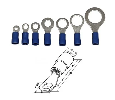 HAUPA ODER KLAUKE HAUPA KLAUKE Ringkabelschuhe Blau Ringösen 1,5-2,5mm² Ringform M3 3,5 4 5 6 8 10