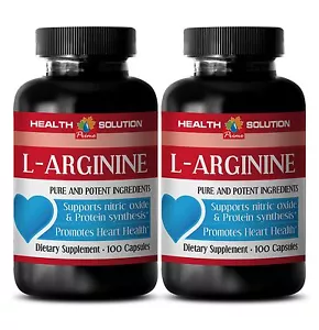 Suplementos Musculares L-ARGININA 500MG Hecho en EE. UU. 2 Botellas 200 Cápsulas - Imagen 1 de 6