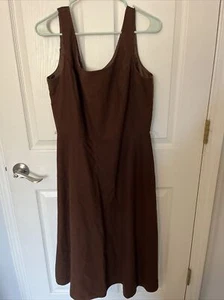Jessica Howard Modest Sleeveless 14 Linen Blend Zip Brown Lined Maxi Dress - Picture 1 of 11