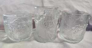 3 Vtg The Flintstones Glass mugs TreeMendous, PreDawn McDonalds 1993 RARE EUC - Picture 1 of 11