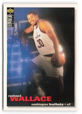 1995-96 Collector's Choice #239 Rasheed Wallace Rookie Washington Bullets - Image 1 of 2
