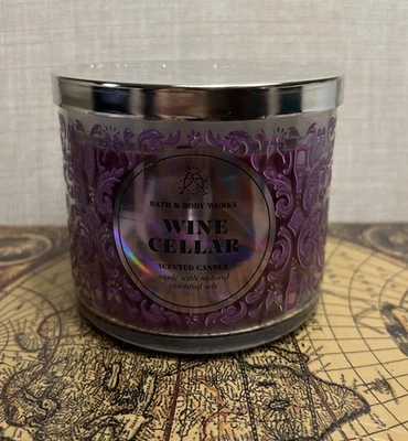 Vela de 3 mechas Bath & Body Works WINE WINELLAR NUEVA RARA DIFÍCIL DE ENCONTRAR vacaciones Foto 1 de 4