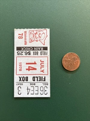 JULY 14 1978 Twins Orioles ticket stub EDDIE MURRAY EARL WEAVER EJECTION - Image 1 of 2