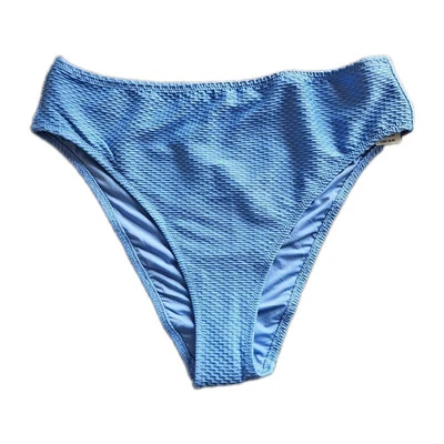 Parte inferior de natación de bikini azul descarado cintura alta negra talla M Aerie nueva con etiquetas Foto 1 de 4