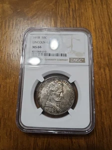 1918 Lincoln-Illinois Commemorative Half Dollar MS66 NGC Double Sided Toner - Picture 1 of 4