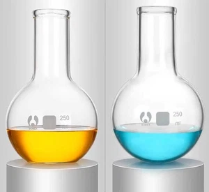 Borosilicate Glass Flask 50ml-5000ml Laboratory Distillation Bottle Round Bottom - Picture 1 of 10