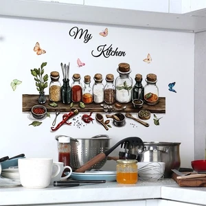 Kitchen Wall Sticker PVC Colorful Removable and Self Apply for Various Surfaces - Picture 1 of 7
