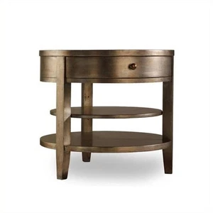 Hooker Furniture Sanctuary One-Drawer Round Lamp Table in Visage - Picture 1 of 1