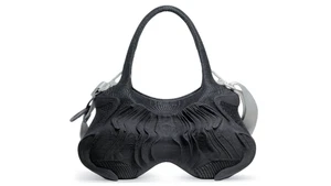 3D Druck Handtasche Schwarz | Designer Tasche Modern Flexibel Robust | Unikat - Bild 1 von 19