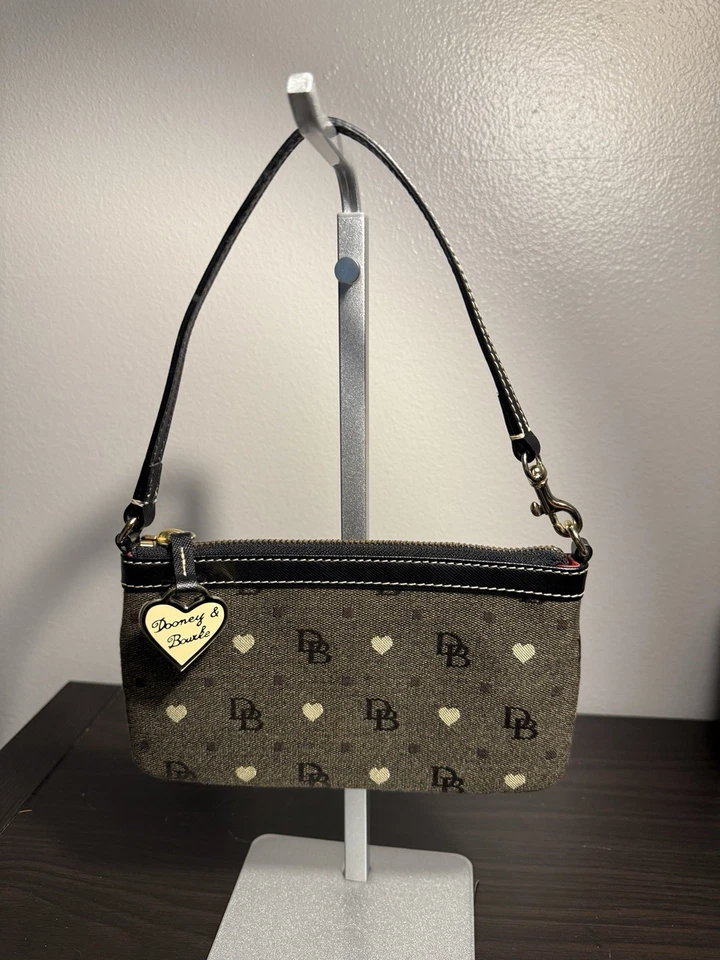 Dooney & Bourke Vintage Signature design With Hearts Hobo/Wristlet  NWOT - Image 1 of 4