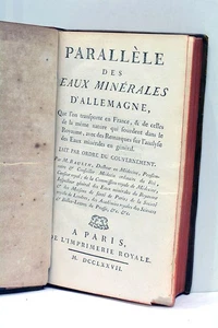 LIVRE ANCIEN RARE RAULIN PARALLELE EAUX MINERALES ALLEMAGNE 1777 - Picture 1 of 2