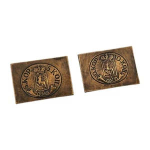 Rare Imperial Russia 1856 5&10 Kopek Postage Stamp Die Proof Plate Duchy Finland - Picture 1 of 24