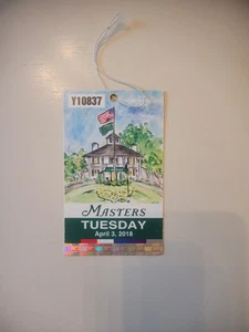 2018 Masters Badge Golf / Ticket - Patrick Reed gewinnt Dienstag - Bild 1 von 2