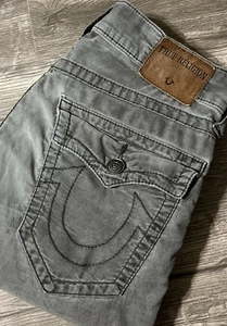 Pantalones de pana True Religion para hombre Ricky relajados rectos grises talla 30 (30x33) - Imagen 1 de 14