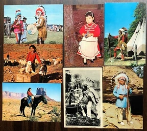 # T2492   INDIANS    POSTCARD LOT,   7   DIF. CARDS - Picture 1 of 2