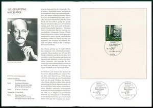 FOLDER POSTALE TEDESCO 2008/14 MAX PLANCK FISICA FISICA FISICA - Foto 1 di 4
